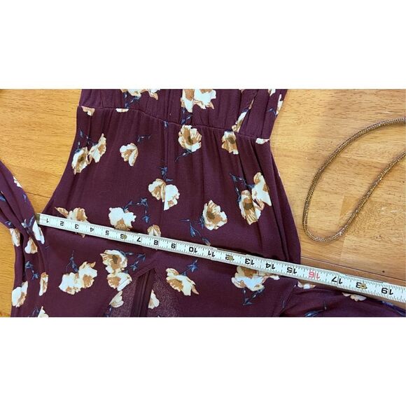 Kendall & Kylie Womens Floral V-Neck Choker Neckline Cutout Romper Multi Size XS - Picture 10 of 11